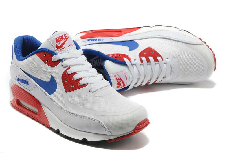 Nike Air Max 90 Chaussures Hommes pre TAPE Blanc Bleu Rouge (1)